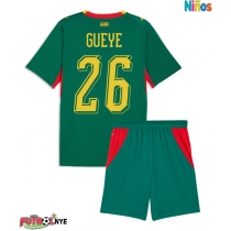 Camiseta Senegal Pape Gueye #26 Visitante Equipación para niños Mundial 2026 manga corta (+ pantalones cortos)